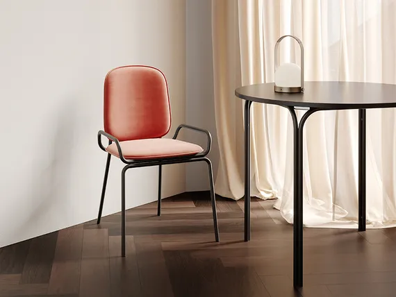 Стул Ror, Double Frame, темно-красный велюр