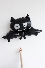 Шар (34"/86 см) Фигура, Летучая мышь, Черный 1 шт.