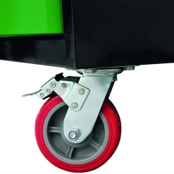 Верстак металлический передвижной 485х1480х2130мм (перфорация: 530х2130мм, деревянная столешница: 40х485х2130мм, шкаф одностворчатый: 460х590х680мм) RockFORCE RF-01Y0109