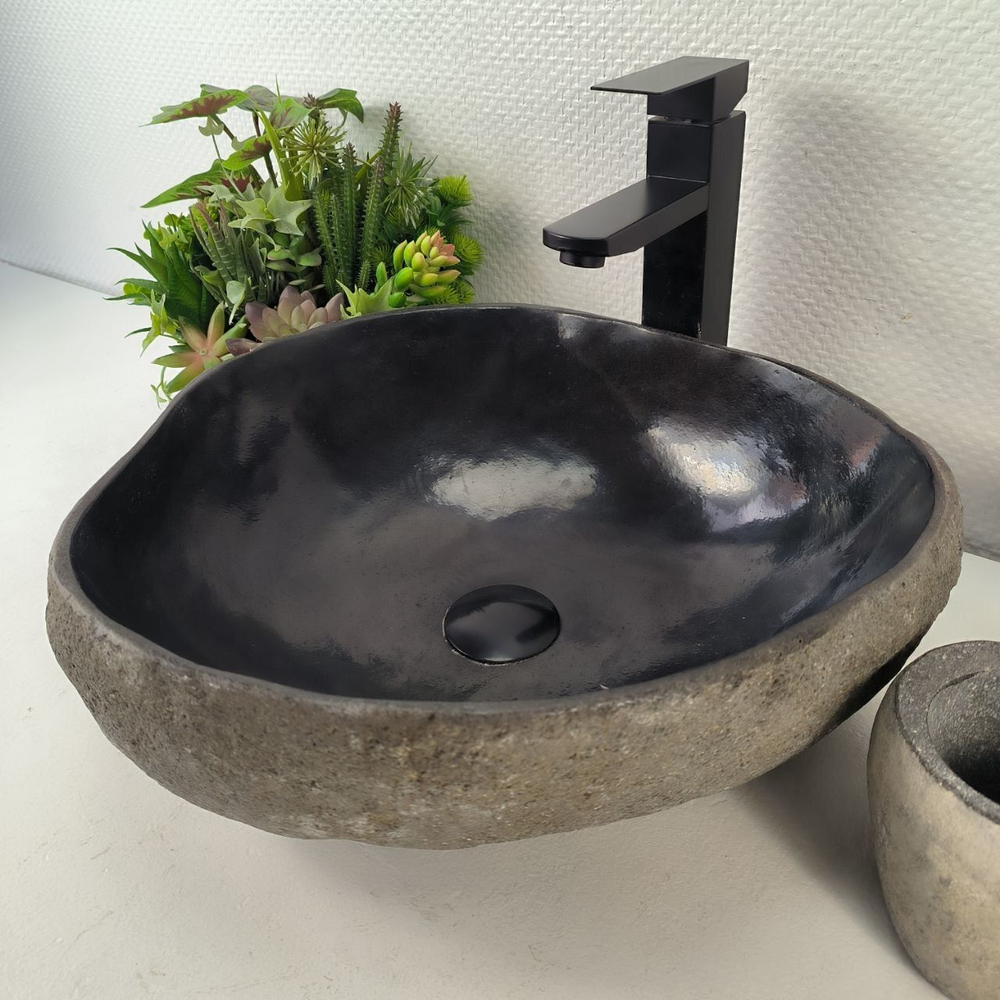 Каменная раковина из речного камня RS-05445 (42*38*14) 0856 из натурального камня