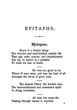 A collection of epitaphs, suitable for monumental inscriptions | Alpheus Cary