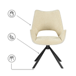 Стул на металлокаркасе Woodville Balaton 360 крутящийся beige, black, ножки черные