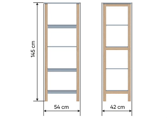 Стеллаж Classic высокий (серый)