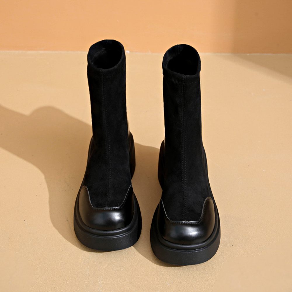 NX DOUGHNUT Crew Sock Boots 7.5cm Women"s Black