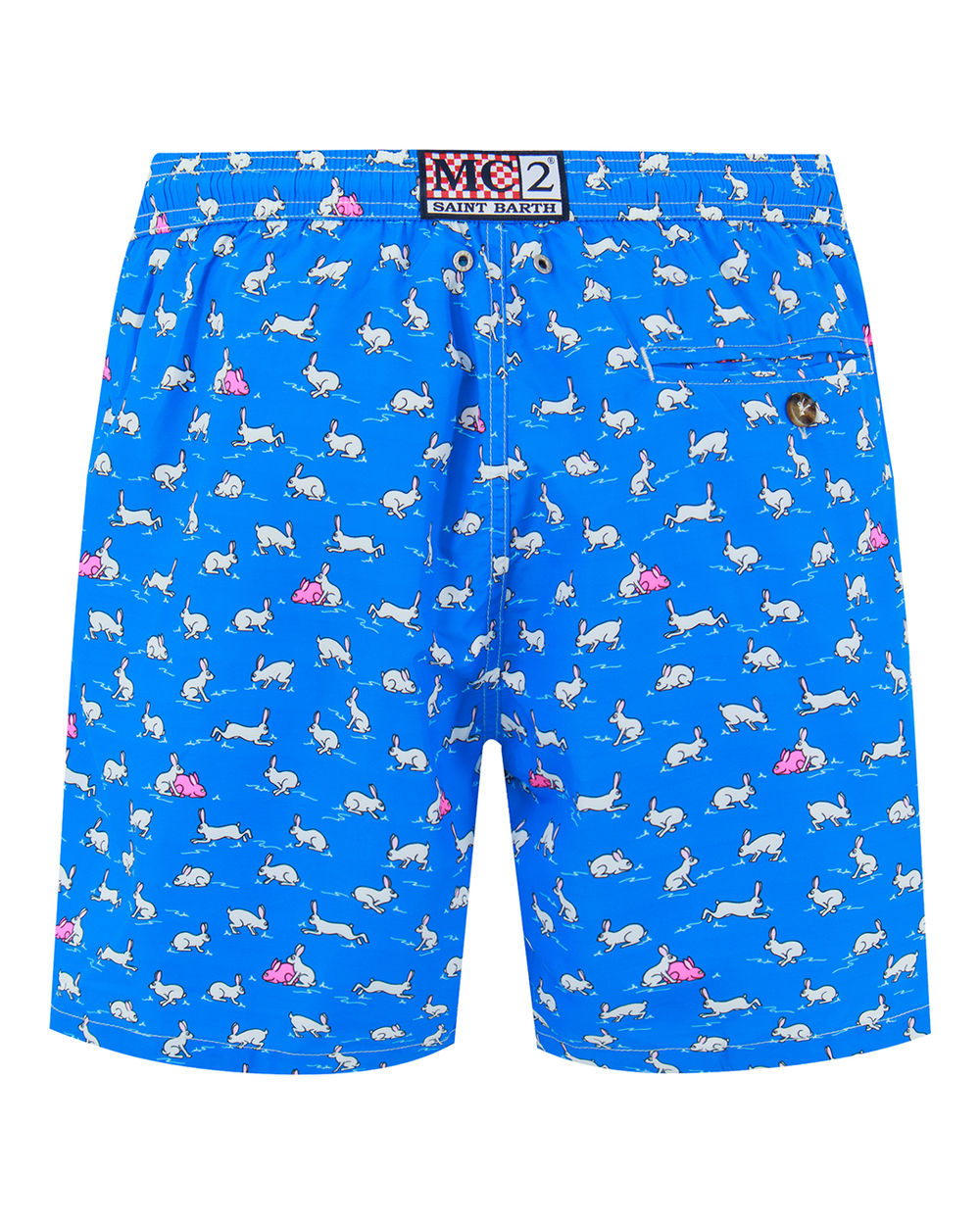 Шорты муж. MC Saint Barth RABBIT LOVER 17 синий кролики белый/розовый