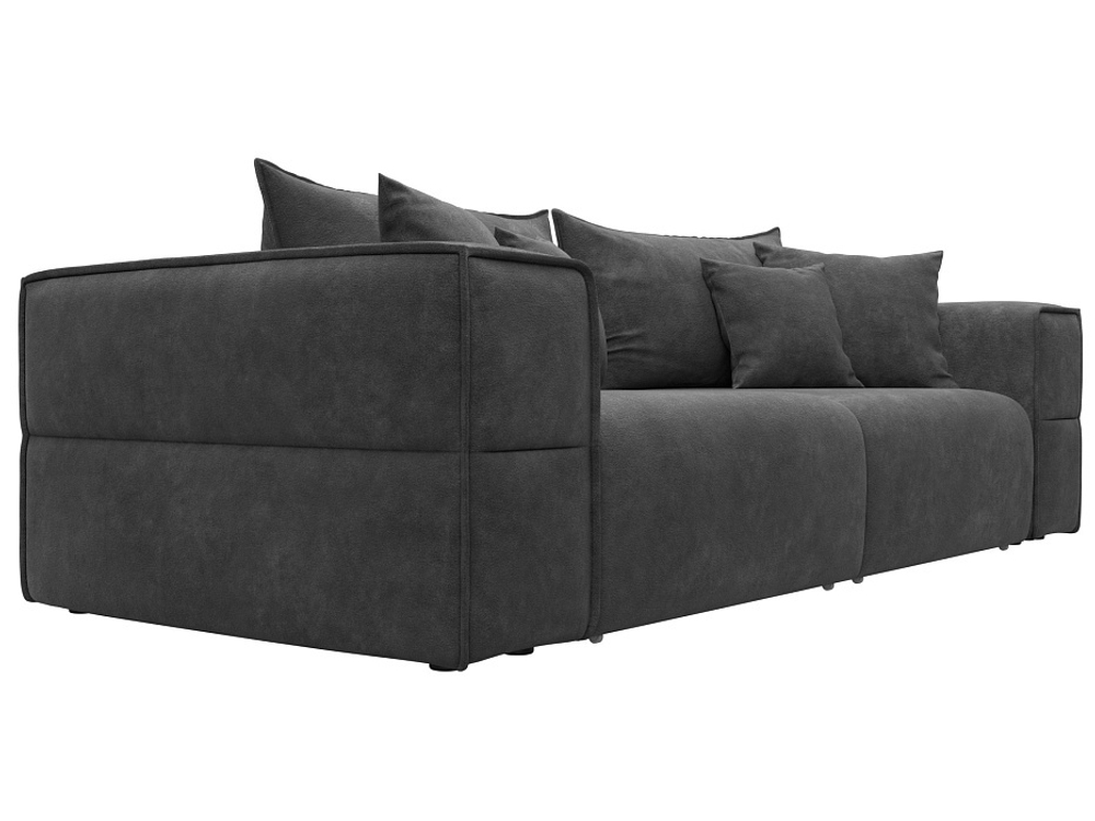 Диван прямой Лига-058 НПБ, BRUT 16 темно-серый, Велюр, 129389