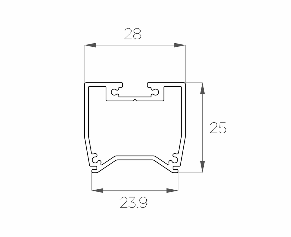 Профиль накладной алюминиевый LC-LP-2528R-2 Anod