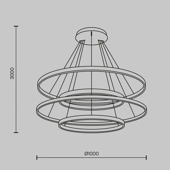 Подвесной светильник Рим / Rim 2600-3500К 164Вт Maytoni mod058pl-l174bsk