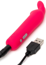 Розовая вибропуля с ушками Rechargeable Rabbit Ears Bullet Vibrator (Цвет: розовый)