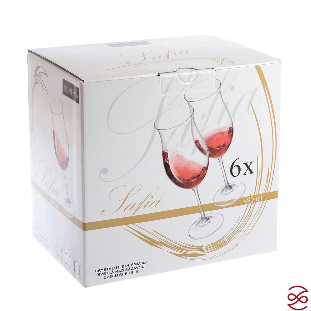 Набор бокалов для вина Crystalite Bohemia Safia 490мл (6 шт)