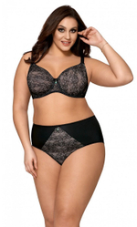 Бюстгальтер на косточках с бесшовными мягкими чашками из гипюра (Размер: 95C) (Цвет: черный)