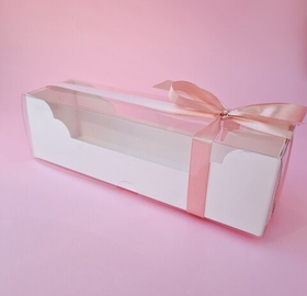 Коробочка "Макарони" резная с прозрачной крышкой 185*55*50