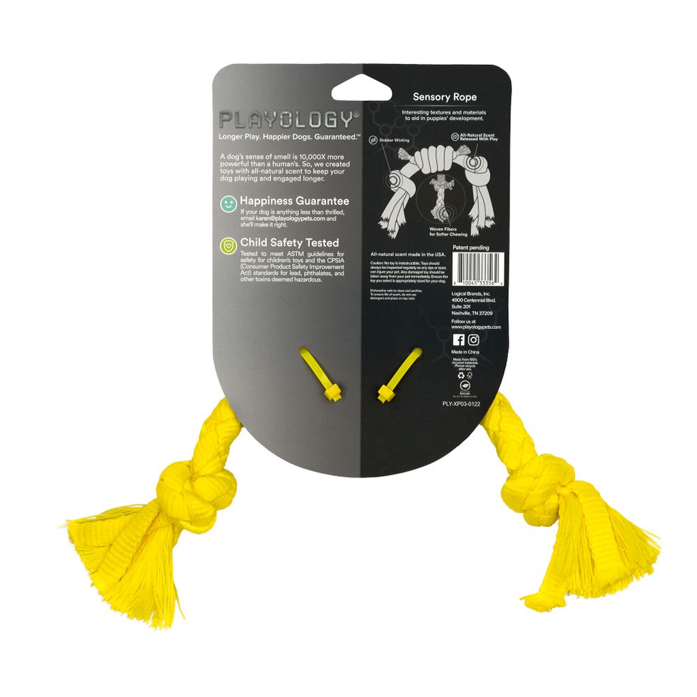 Сенсорный канат Playology PUPPY SENSORY ROPE для щенков мелких и средних пород 8-16 недель с ароматом курицы, цвет желтый Сенсорный канат Playology PUPPY SENSORY ROPE для щенков мелких и средних пород 8-16 недель с ароматом курицы, цвет желтый