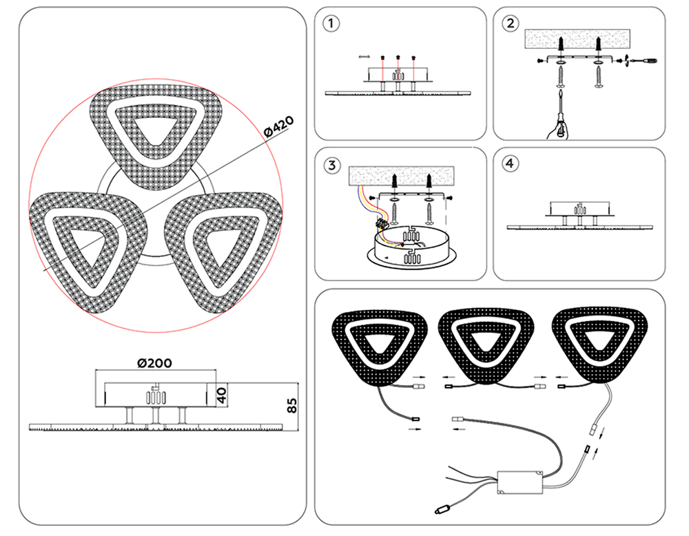 Ambrella Потолочный светодиодный светильник с пультом Original FA4018