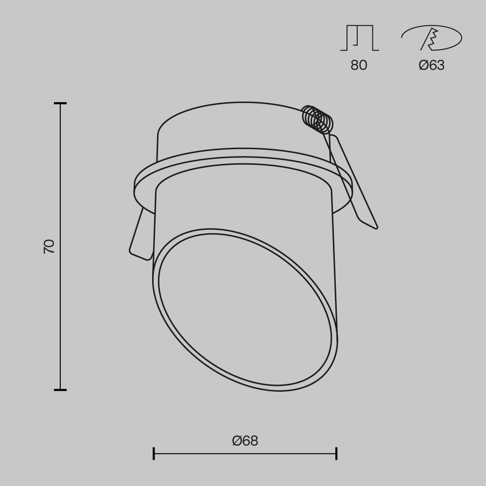 Встраиваемый светильник Technical DL044-01-GU10-B