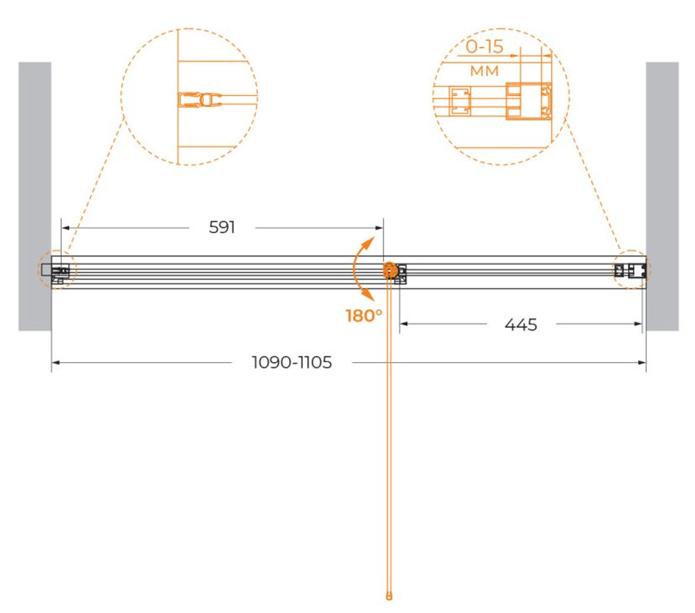 Душевая дверь Cezares URBAN-B-12-110-C-CR, 110х195, профиль хром, стекло прозрачное