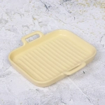 Блюдо керамическое «Акварель» 19,5*19,5*2,5см, бежевое