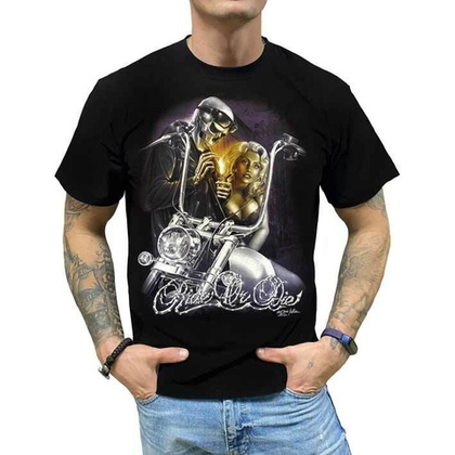 Футболка Скелет с мото и девушкой (S)