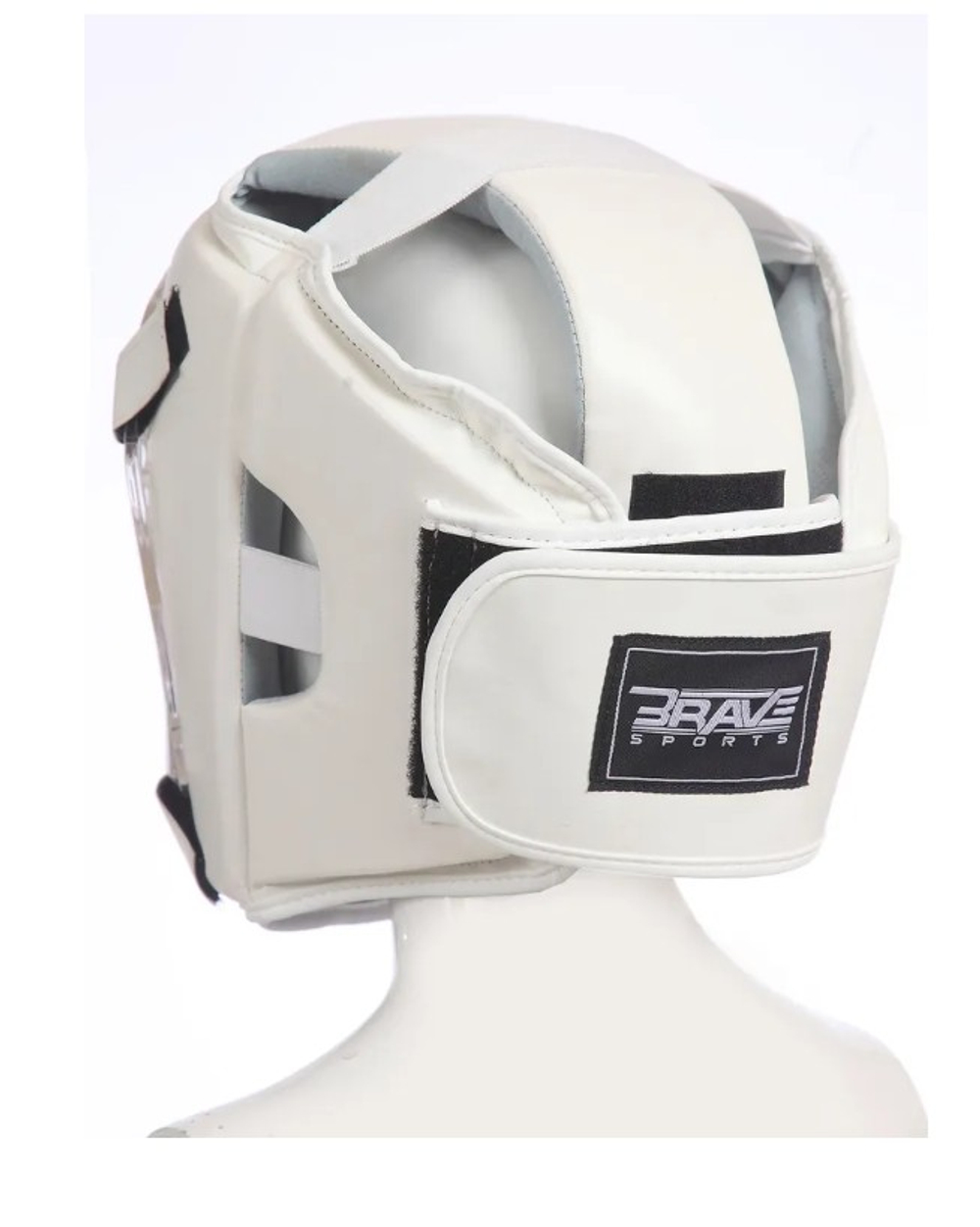 Шлем для всестилевого каратэ со съемной маской (белый)