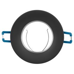 Встраиваемый светильник алюминиевый ЭРА KL107 BK/SL MR16 GU5.3 черный серебро