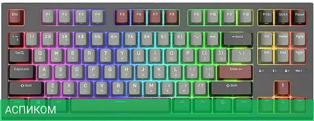 Клавиатура Royal Kludge RK-R87 Brown switch Black/Gray/Red