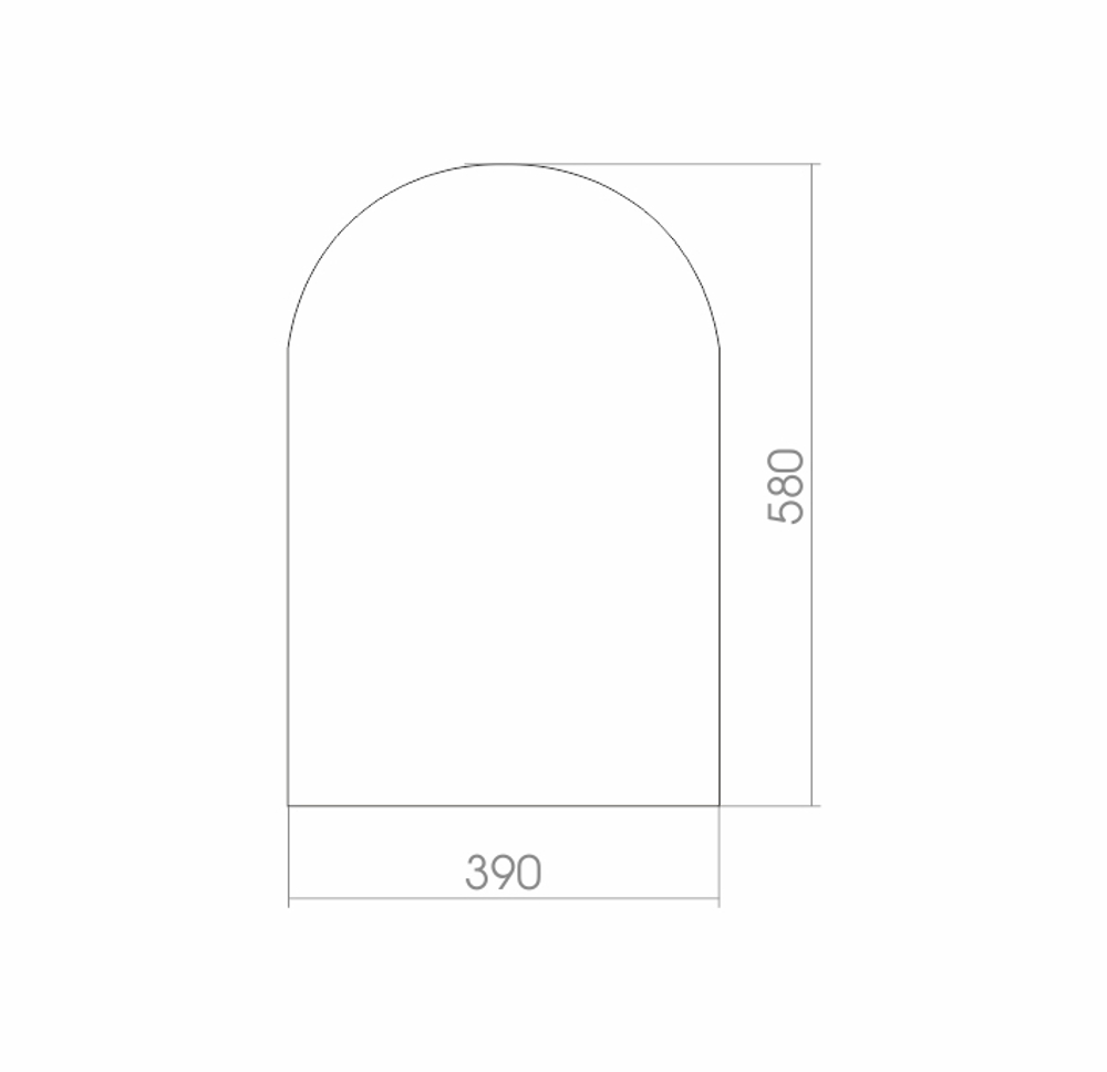 Зеркало MIXLINE арка 390*580 (ШВ) б/полки