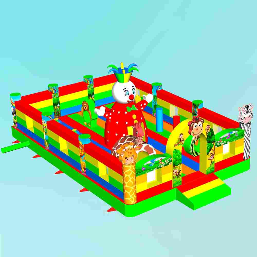 Коммерческий надувной батут «Веселый клоун», 9*6*4,5 м