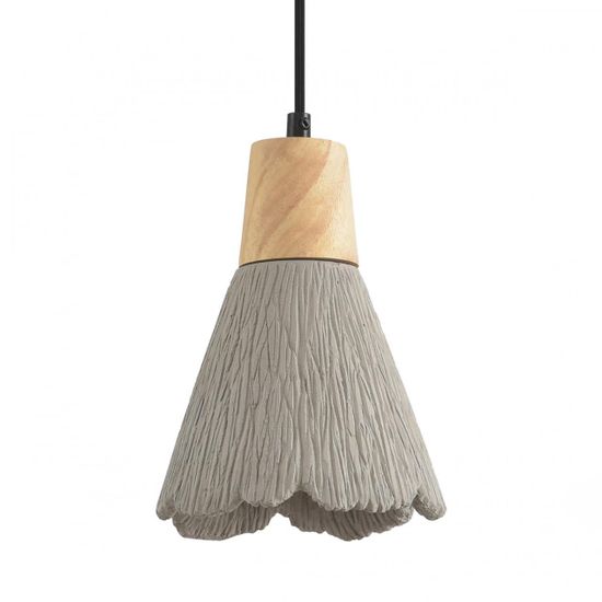 8351/1B SUSPENTIONI черный/серый/бежевый, металл/дерево/цемент Подвес E27 60W 220V EOLIANA