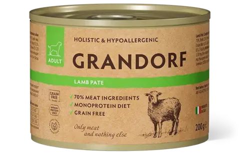 Grandorf Dog консервы для собак паштет из ягненка 200г