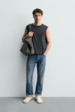 ZARA X DYLAN´S T-SHIRT CLUB ФУТБОЛКА-МАЙКА JURASSIC PARK© UCS LLC AND AMBLIN, ТЕМНЫЙ АНТРАЦИТ