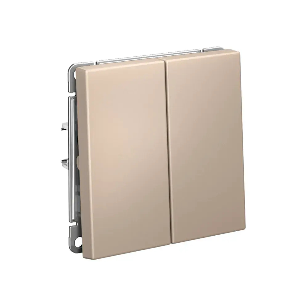 ARTGALLERY 2-клавишный ВЫКЛЮЧАТЕЛЬ, 10АХ, механизм, быстрозажим. клем., ПЕСОЧНЫЙ