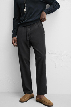 ZARA ДЖОГГЕРЫ RELAXED FIT С ЭЛАСТИЧНЫМ ПОЯСОМ, ЧЕРНЫЙ