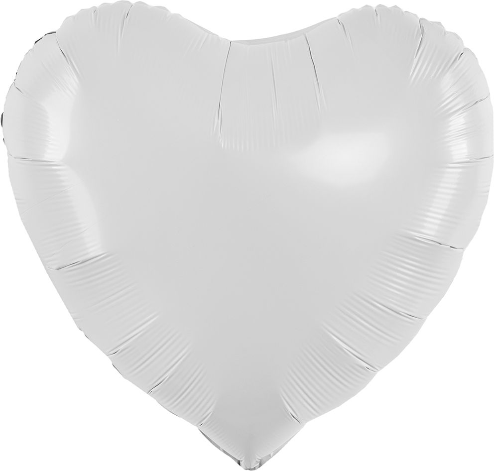 Шар (24&#39;&#39;/61 см) Сердце, Белый, 1 шт.