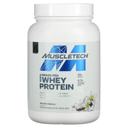 MuscleTech, 100% сывороточный протеин от коров травяного откорма, ваниль, 816 г (1,8 фунта)