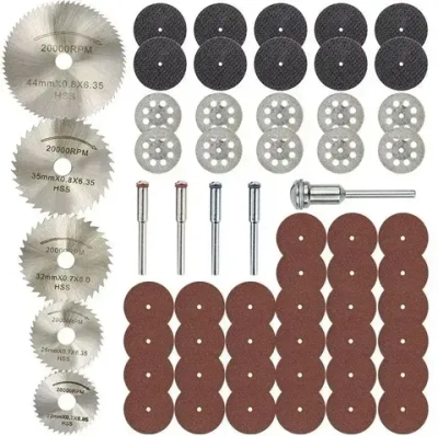 Набор отрезных дисков для гравера /для шуруповерта 60шт. Роторный отрезной набор инструментов по металлу, дереву и камню.