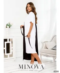 Платье 2288-белый-черный Minova