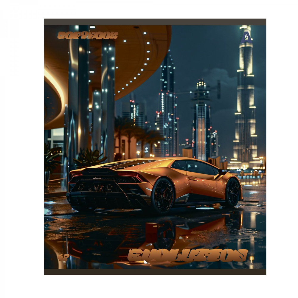 Тетрадь 48л, А5, клетка, Alingar, "Evolution", скрепка,мелованный картон (стандарт), выб УФ лак, блок офсет, 5 дизайнов в пленке т/у