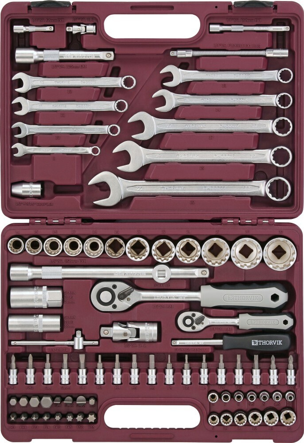 UTS0082MP Набор инструмента универсальный 1/4", 1/2"DR с головками торцевыми MultiProf, 82 предмета