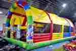 Надувной батут "Страна Сафария" с крышей и высокими горками 13*8*6 м