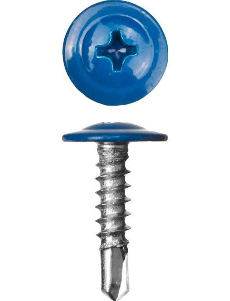 Саморез п/с сверло с п/ш RAL 5005 4,2х16 синий