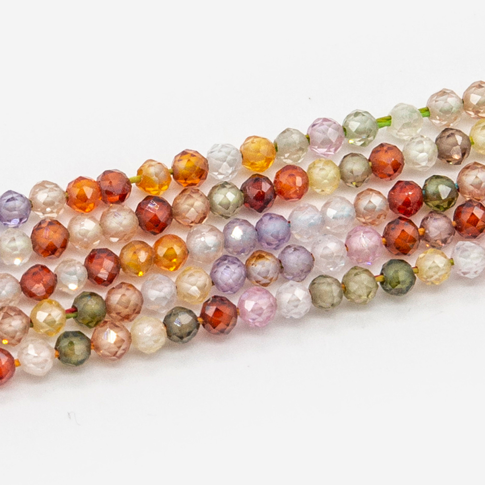 ц3-орм Цирконий оранжевый микс, 3мм, нить 38см