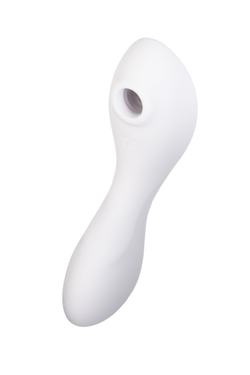Вакуумный стимулятор клитора с вибрацией Satisfyer Curvy Trinity 5 Connect App, белый, 16,5 см
