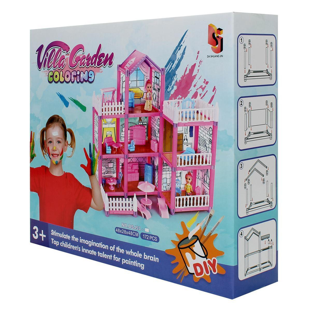 Дом для куклы с мебелью, коробка DSJ53-3