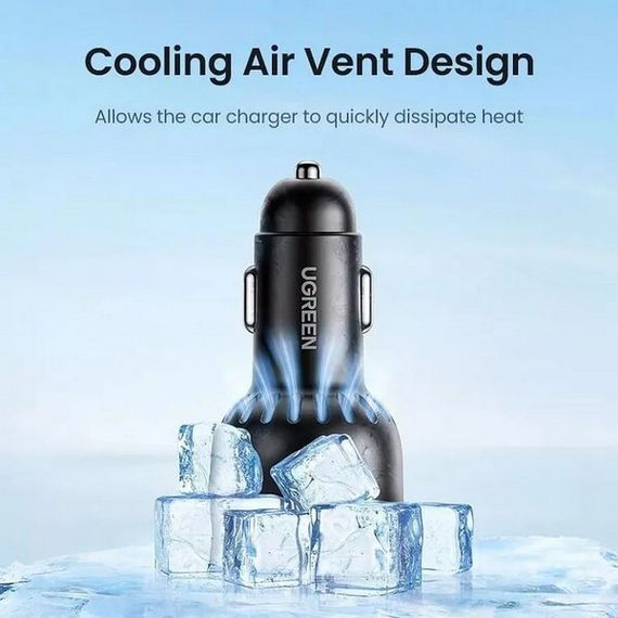Автомобильное зарядное устройство Ugreen CD293 2xUSB-C PD + USB-A 130W (90413) черный