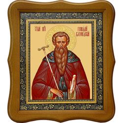 Геннадий Ватопедский Святой Преподобный. Икона на холсте.