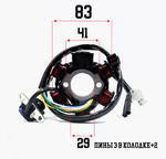 Статор генератора 161QMK 200см3 (AC 6 катушек) с реверсом