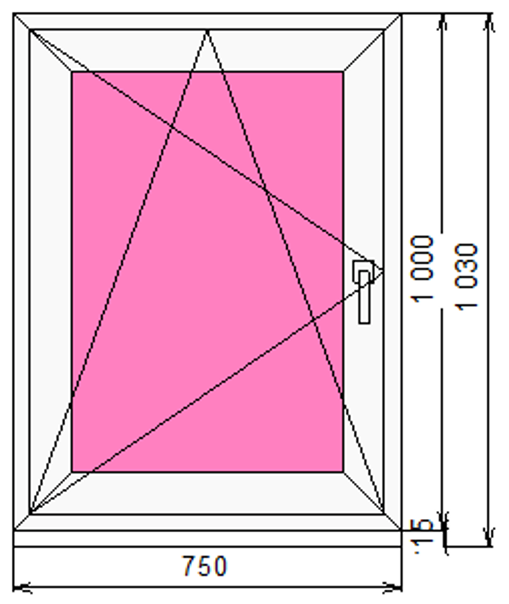 Пластиковое окно 1000 х 750 ТермА Эко