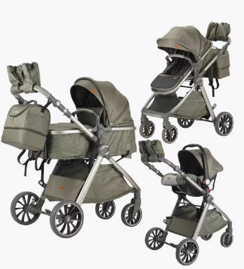 Коляска Luxmom V8 3в1 (зеленый)