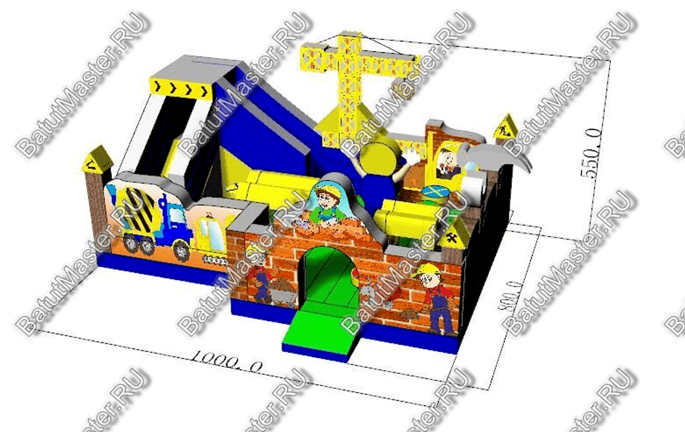 Коммерческий надувной батут "Строители"