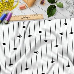 Ткань блэкаут мелкие пауки на паутинке